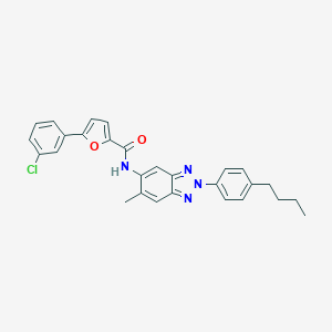 molecular formula C28H25ClN4O2 B283668 N-[2-(4-butylphenyl)-6-methyl-2H-1,2,3-benzotriazol-5-yl]-5-(3-chlorophenyl)-2-furamide 