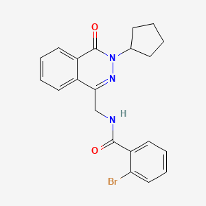 molecular formula C21H20BrN3O2 B2836693 2-bromo-N-((3-cyclopentyl-4-oxo-3,4-dihydrophthalazin-1-yl)methyl)benzamide CAS No. 1396862-91-1