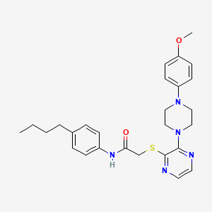 molecular formula C27H33N5O2S B2836714 N-(4-butylphenyl)-2-({3-[4-(4-methoxyphenyl)piperazin-1-yl]pyrazin-2-yl}sulfanyl)acetamide CAS No. 1216799-21-1
