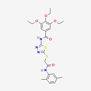 molecular formula C25H30N4O5S2 B2836725 N-[5-({[(2,5-dimethylphenyl)carbamoyl]methyl}sulfanyl)-1,3,4-thiadiazol-2-yl]-3,4,5-triethoxybenzamide CAS No. 392295-31-7