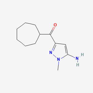 molecular formula C12H19N3O B2836726 3-cycloheptanecarbonyl-1-methyl-1H-pyrazol-5-amine CAS No. 1856046-30-4