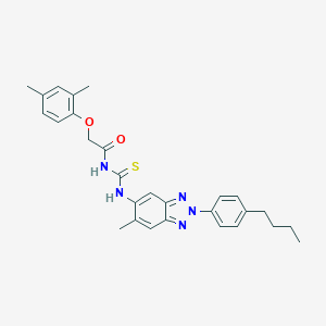 molecular formula C28H31N5O2S B283673 N-[2-(4-butylphenyl)-6-methyl-2H-1,2,3-benzotriazol-5-yl]-N'-[(2,4-dimethylphenoxy)acetyl]thiourea 