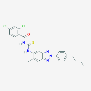 molecular formula C25H23Cl2N5OS B283674 N-[2-(4-butylphenyl)-6-methyl-2H-1,2,3-benzotriazol-5-yl]-N'-(2,4-dichlorobenzoyl)thiourea 