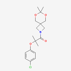molecular formula C18H24ClNO4 B2836740 2-(4-Chlorophenoxy)-1-(7,7-dimethyl-6,8-dioxa-2-azaspiro[3.5]nonan-2-yl)-2-methylpropan-1-one CAS No. 1396684-68-6