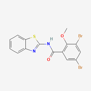 molecular formula C15H10Br2N2O2S B2836741 N-(benzo[d]thiazol-2-yl)-3,5-dibromo-2-methoxybenzamide CAS No. 361183-90-6