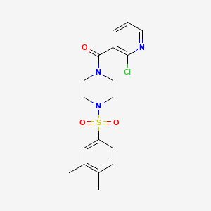 molecular formula C18H20ClN3O3S B2836743 (2-Chloropyridin-3-yl)-[4-(3,4-dimethylphenyl)sulfonylpiperazin-1-yl]methanone CAS No. 1111487-31-0