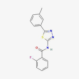 molecular formula C16H12FN3OS B2836775 2-fluoro-N-(5-(m-tolyl)-1,3,4-thiadiazol-2-yl)benzamide CAS No. 310415-99-7