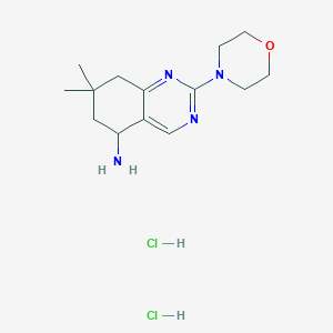 molecular formula C14H24Cl2N4O B2836778 7,7-Dimethyl-2-morpholin-4-yl-5,6,7,8-tetrahydroquinazolin-5-amine dihydrochloride CAS No. 1228553-13-6; 1242339-81-6