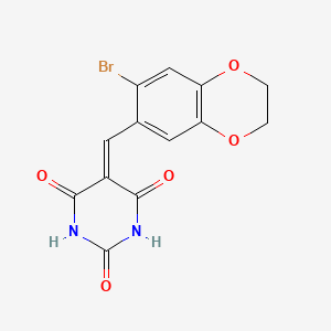 molecular formula C13H9BrN2O5 B2836796 5-[(7-bromo-2,3-dihydro-1,4-benzodioxin-6-yl)methylidene]-1,3-diazinane-2,4,6-trione CAS No. 946279-05-6