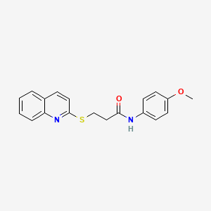 molecular formula C19H18N2O2S B2836809 N-(4-METHOXYPHENYL)-3-(QUINOLIN-2-YLSULFANYL)PROPANAMIDE CAS No. 671198-66-6