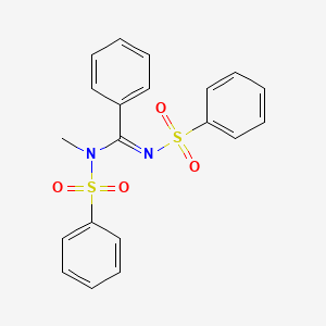 molecular formula C20H18N2O4S2 B2836812 (E)-N-methyl-N,N'-bis(phenylsulfonyl)benzimidamide CAS No. 54755-55-4