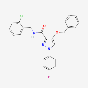 molecular formula C24H19ClFN3O2 B2836865 4-(benzyloxy)-N-[(2-chlorophenyl)methyl]-1-(4-fluorophenyl)-1H-pyrazole-3-carboxamide CAS No. 1208384-80-8