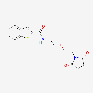 molecular formula C17H18N2O4S B2836869 N-(2-(2-(2,5-dioxopyrrolidin-1-yl)ethoxy)ethyl)benzo[b]thiophene-2-carboxamide CAS No. 2034392-59-9