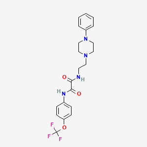 molecular formula C21H23F3N4O3 B2836873 N-[2-(4-phenylpiperazin-1-yl)ethyl]-N'-[4-(trifluoromethoxy)phenyl]ethanediamide CAS No. 1049469-31-9