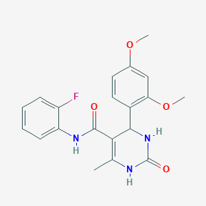 molecular formula C20H20FN3O4 B2836887 4-(2,4-dimethoxyphenyl)-N-(2-fluorophenyl)-6-methyl-2-oxo-1,2,3,4-tetrahydropyrimidine-5-carboxamide CAS No. 694462-01-6