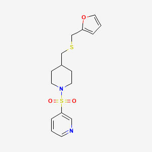 3-((4-(((Furan-2-ylmethyl)thio)methyl)piperidin-1-yl)sulfonyl)pyridine