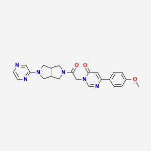 6-(4-Methoxyphenyl)-3-[2-oxo-2-(2-pyrazin-2-yl-1,3,3a,4,6,6a-hexahydropyrrolo[3,4-c]pyrrol-5-yl)ethyl]pyrimidin-4-one
