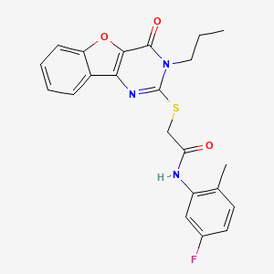 N-(5-fluoro-2-methylphenyl)-2-[(4-oxo-3-propyl-3,4-dihydro[1]benzofuro[3,2-d]pyrimidin-2-yl)sulfanyl]acetamide