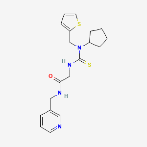 2-[[cyclopentyl(thiophen-2-ylmethyl)carbamothioyl]amino]-N-(pyridin-3-ylmethyl)acetamide