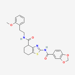 2-(benzo[d][1,3]dioxole-5-carboxamido)-N-(2-methoxyphenethyl)-4,5,6,7-tetrahydrobenzo[d]thiazole-4-carboxamide