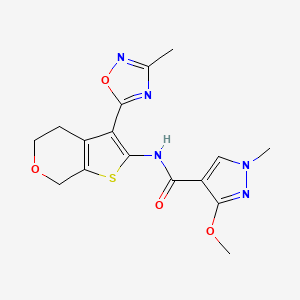 3-methoxy-1-methyl-N-(3-(3-methyl-1,2,4-oxadiazol-5-yl)-5,7-dihydro-4H-thieno[2,3-c]pyran-2-yl)-1H-pyrazole-4-carboxamide