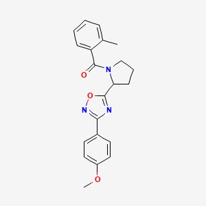 3-(4-Methoxyphenyl)-5-[1-(2-methylbenzoyl)pyrrolidin-2-yl]-1,2,4-oxadiazole