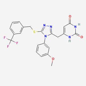 6-((4-(3-methoxyphenyl)-5-((3-(trifluoromethyl)benzyl)thio)-4H-1,2,4-triazol-3-yl)methyl)pyrimidine-2,4(1H,3H)-dione