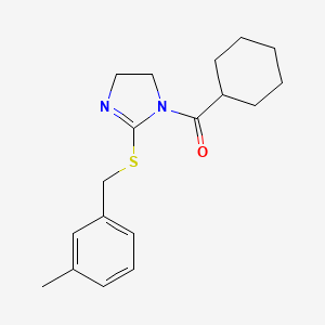 cyclohexyl(2-((3-methylbenzyl)thio)-4,5-dihydro-1H-imidazol-1-yl)methanone