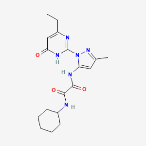 N1-cyclohexyl-N2-(1-(4-ethyl-6-oxo-1,6-dihydropyrimidin-2-yl)-3-methyl-1H-pyrazol-5-yl)oxalamide