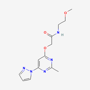 N-(2-methoxyethyl)-2-((2-methyl-6-(1H-pyrazol-1-yl)pyrimidin-4-yl)oxy)acetamide