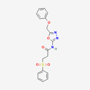 N-(5-(phenoxymethyl)-1,3,4-oxadiazol-2-yl)-3-(phenylsulfonyl)propanamide