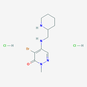 4-Bromo-2-methyl-5-(piperidin-2-ylmethylamino)pyridazin-3-one;dihydrochloride
