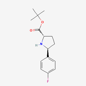molecular formula C15H20FNO2 B2836956 Tert-butyl (2S,5S)-5-(4-fluorophenyl)pyrrolidine-2-carboxylate CAS No. 2248407-02-3