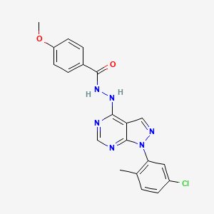 molecular formula C20H17ClN6O2 B2836958 N'-[1-(5-chloro-2-methylphenyl)-1H-pyrazolo[3,4-d]pyrimidin-4-yl]-4-methoxybenzohydrazide CAS No. 881073-27-4
