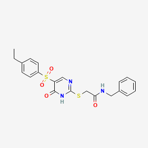 molecular formula C21H21N3O4S2 B2836969 N-benzyl-2-((5-((4-ethylphenyl)sulfonyl)-6-oxo-1,6-dihydropyrimidin-2-yl)thio)acetamide CAS No. 1021264-77-6
