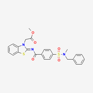 molecular formula C25H23N3O5S2 B2836970 methyl 2-[(2Z)-2-({4-[benzyl(methyl)sulfamoyl]benzoyl}imino)-2,3-dihydro-1,3-benzothiazol-3-yl]acetate CAS No. 865197-78-0