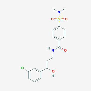molecular formula C18H21ClN2O4S B2836971 N-[3-(3-chlorophenyl)-3-hydroxypropyl]-4-(dimethylsulfamoyl)benzamide CAS No. 2034257-52-6