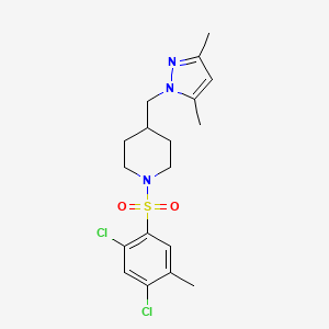 1-((2,4-dichloro-5-methylphenyl)sulfonyl)-4-((3,5-dimethyl-1H-pyrazol-1-yl)methyl)piperidine
