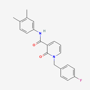 molecular formula C21H19FN2O2 B2836975 N-(3,4-dimethylphenyl)-1-(4-fluorobenzyl)-2-oxo-1,2-dihydropyridine-3-carboxamide CAS No. 946246-42-0