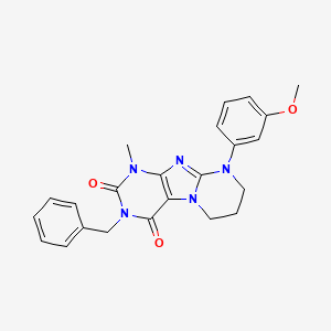 molecular formula C23H23N5O3 B2836977 3-benzyl-9-(3-methoxyphenyl)-1-methyl-7,8-dihydro-6H-purino[7,8-a]pyrimidine-2,4-dione CAS No. 848670-11-1