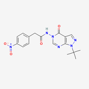 molecular formula C17H18N6O4 B2836981 N-(1-(tert-butyl)-4-oxo-1H-pyrazolo[3,4-d]pyrimidin-5(4H)-yl)-2-(4-nitrophenyl)acetamide CAS No. 899752-02-4