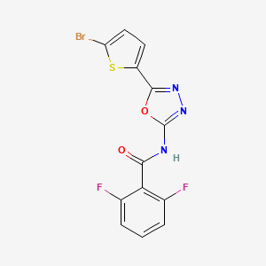 molecular formula C13H6BrF2N3O2S B2836982 N-[5-(5-bromothiophen-2-yl)-1,3,4-oxadiazol-2-yl]-2,6-difluorobenzamide CAS No. 1021258-01-4