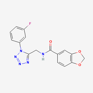 N-((1-(3-fluorophenyl)-1H-tetrazol-5-yl)methyl)benzo[d][1,3]dioxole-5-carboxamide