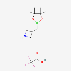 molecular formula C12H21BF3NO4 B2836994 3-((4,4,5,5-Tetramethyl-1,3,2-dioxaborolan-2-yl)methyl)azetidine 2,2,2-trifluoroacetate CAS No. 2365173-91-5