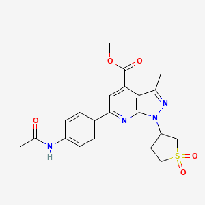 molecular formula C21H22N4O5S B2836997 methyl 6-(4-acetamidophenyl)-1-(1,1-dioxidotetrahydrothiophen-3-yl)-3-methyl-1H-pyrazolo[3,4-b]pyridine-4-carboxylate CAS No. 1040635-66-2