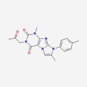 molecular formula C19H19N5O3 B2836998 1,7-dimethyl-3-(2-oxopropyl)-8-(p-tolyl)-1H-imidazo[2,1-f]purine-2,4(3H,8H)-dione CAS No. 876669-54-4