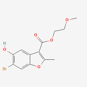 molecular formula C13H13BrO5 B2837002 2-Methoxyethyl 6-bromo-5-hydroxy-2-methyl-1-benzofuran-3-carboxylate CAS No. 405924-27-8