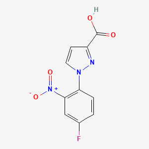 molecular formula C10H6FN3O4 B2837003 1-(4-fluoro-2-nitrophenyl)-1H-pyrazole-3-carboxylic acid CAS No. 1006442-84-7