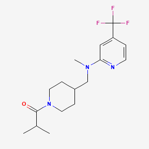 molecular formula C17H24F3N3O B2837004 2-Methyl-1-[4-[[methyl-[4-(trifluoromethyl)pyridin-2-yl]amino]methyl]piperidin-1-yl]propan-1-one CAS No. 2415602-72-9