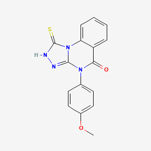 molecular formula C16H12N4O2S B2837006 4-(4-methoxyphenyl)-1-sulfanyl-4H,5H-[1,2,4]triazolo[4,3-a]quinazolin-5-one CAS No. 345936-00-7